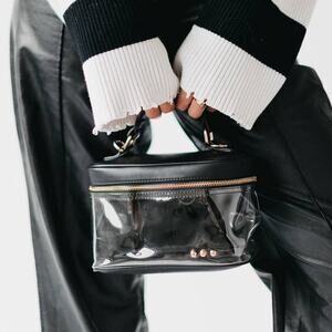 Carissa Clear Crossbody Top Handle Bag Black